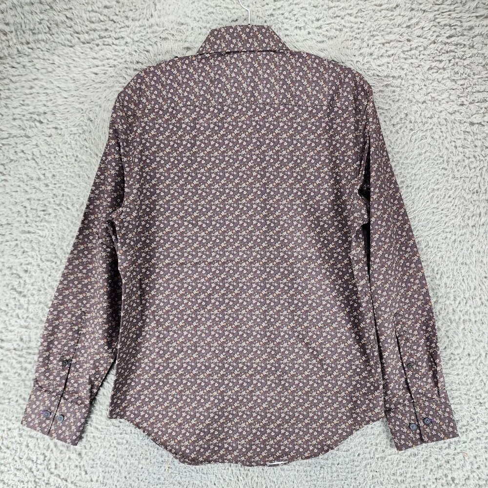 Society of Threads Shirt Mens Small Brown Floral Long Sleeve Button Up *NWT* - Picture 9 of 10
